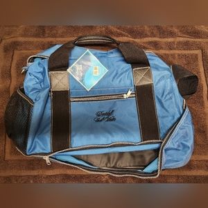 Davidoff Cool Water Blue Black Gym Duffle Bag Travel With Bottom Zip Compartment